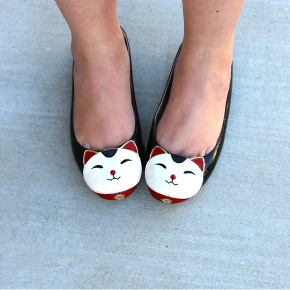 Kate Spade Cat Slippers in Black Satin - Picture 14 of 14